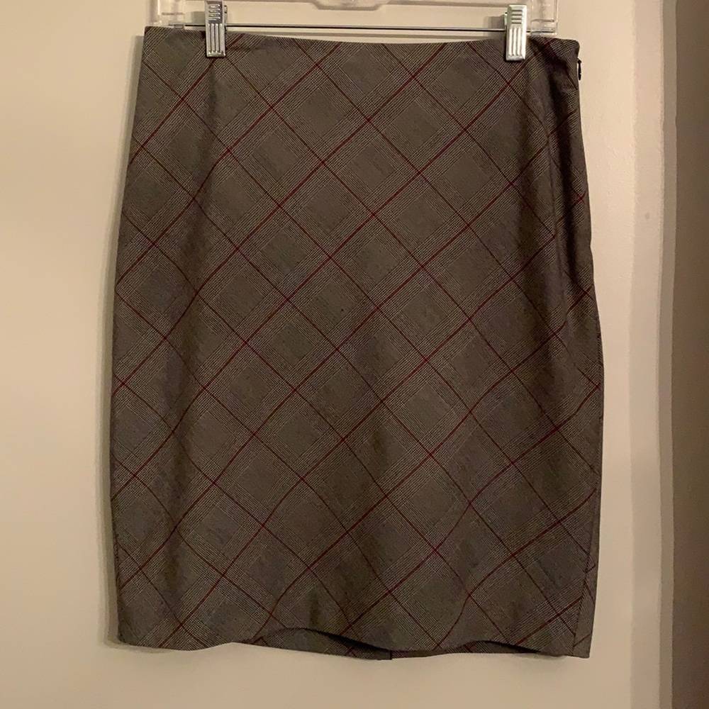 The Limited pencil skirt charcoal gray w/plaid